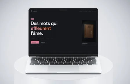 Site web affiché sur ordinateur, tablette et mobile avec maison moderne, site internet sur mesure