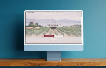 Site web affiché sur ordinateur, tablette et mobile avec maison moderne, site internet sur mesure